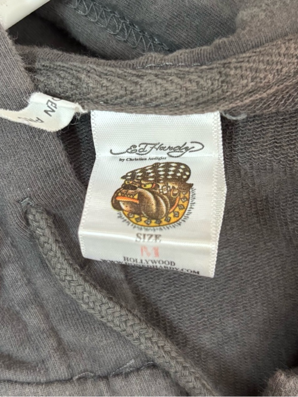 Vintage Ed Hardy Zip Up Hoodie Size Medium Love Kills Slowly Y2K Rhinestone - Picture 11 of 13